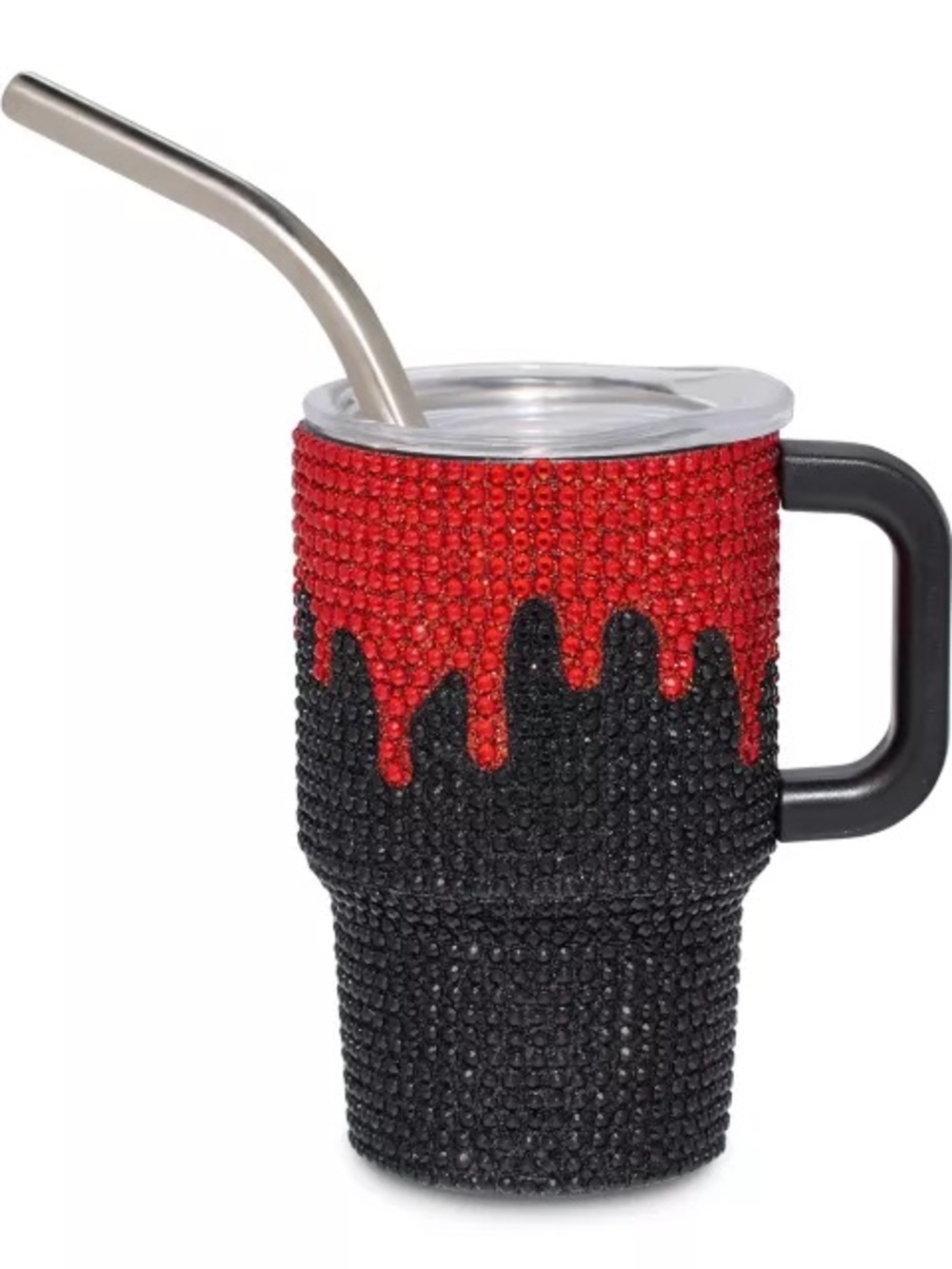 Blood Drip Rhinestone Mini Travel Tumbler with Straw